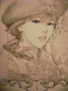 手绘动漫图片素描画