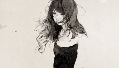 手绘伤感女生图片