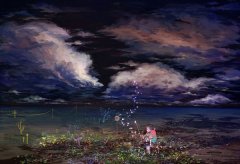 唯美的夜空动漫图片