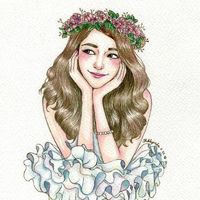 手绘创意的女生卡通头像