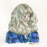 手绘创意的女生卡通头像