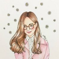 手绘创意的女生卡通头像