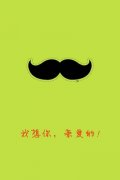 情侣小胡子带字皮肤一对