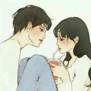 简单的卡通情侣头像一对