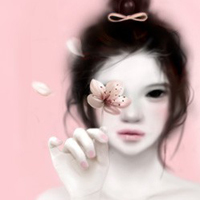 柔弱女生卡通qq头像图片 被你拥抱的幸福还温暖我