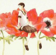 手绘少女清新图片
