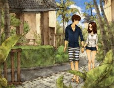 谎话说给耳朵听 _浪漫手绘爱情图片