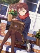 动漫图片:猫与少女