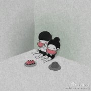 手绘情侣简单卡通图片 橘生淮南则为橘