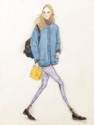 长腿女生个性手绘插画图片 离人少年昨与晨