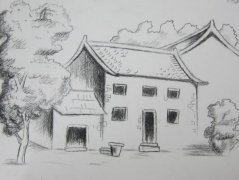 儿童画房屋建筑速写风景图片 不要轻易的把自己的伤口揭开给别人