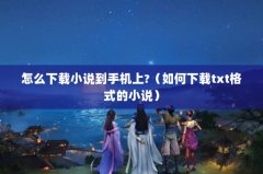 怎么下载小说到手机上